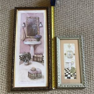 Cute bathroom decor wall hangings, pastel colors